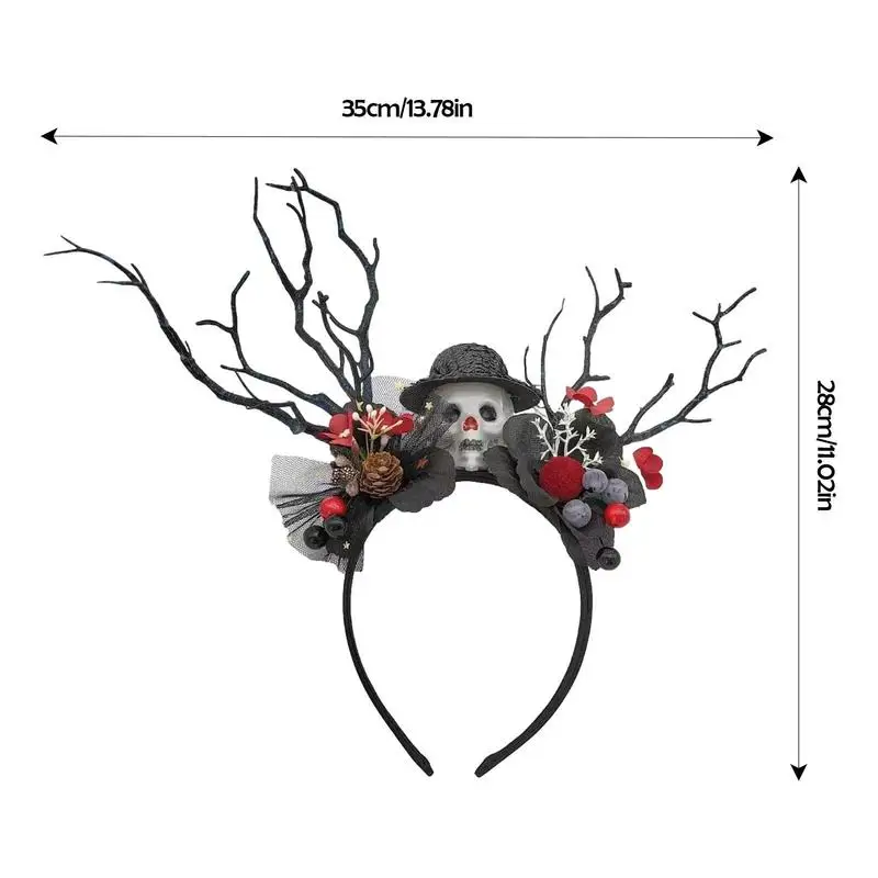 Elegant Halloween Headbands For Women Costume Skull Dead Branches Cosplay Hair Accessories Spooky Theme Performance Headdress