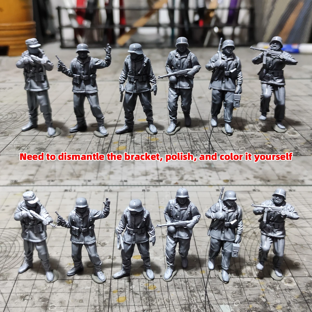 1/35 1/48 1/72 Maßstab Modellbausatz 3D Harz Miniatur-Soldatenfiguren Deutsche Ostfront-Soldaten Unbemalt Unmontiert Diorama – Detail 6