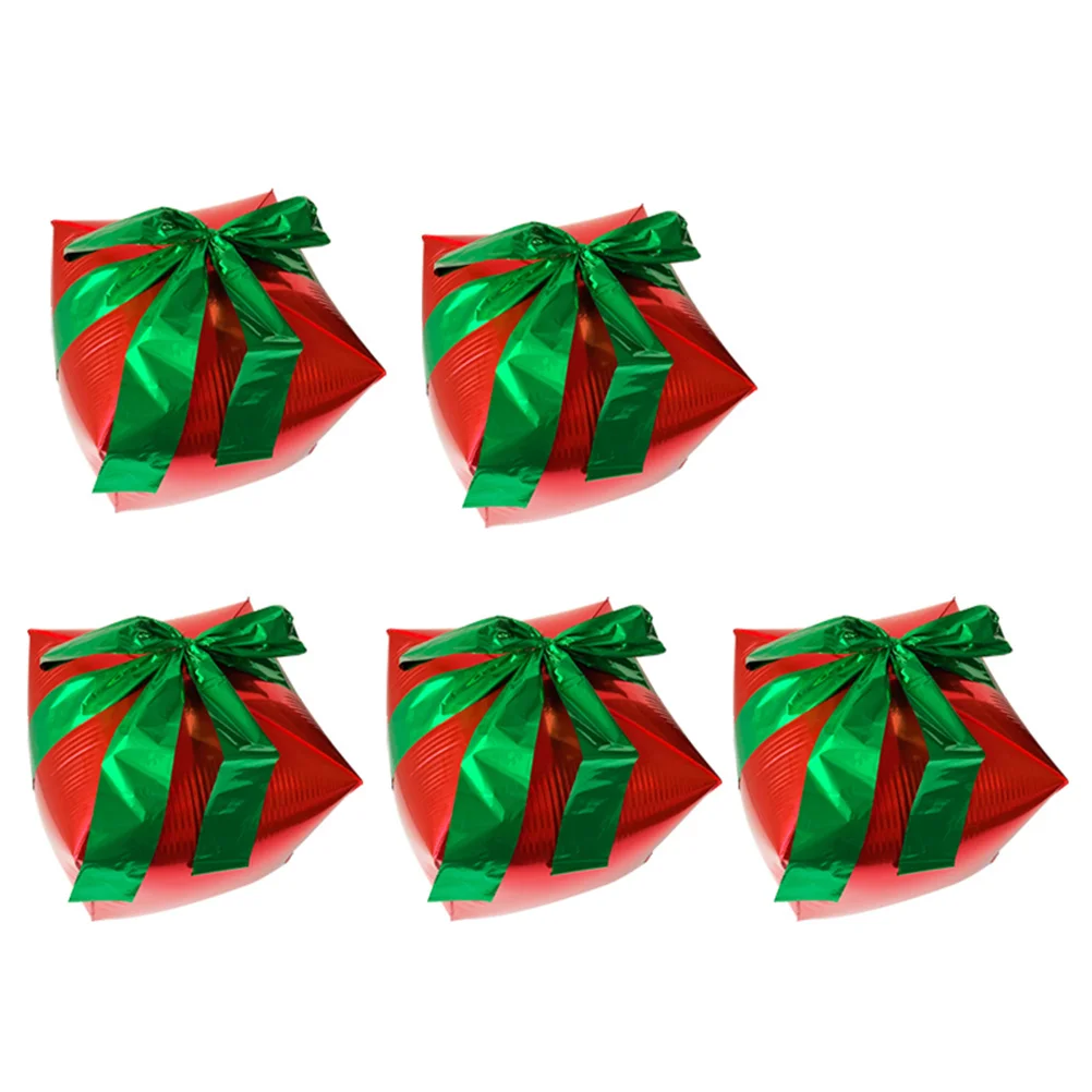 

5Pcs Aluminum Foil Balloon Christmas Gift Shape Bright Color Festival Party Decoration Unique Photo Prop Christmas Balloons