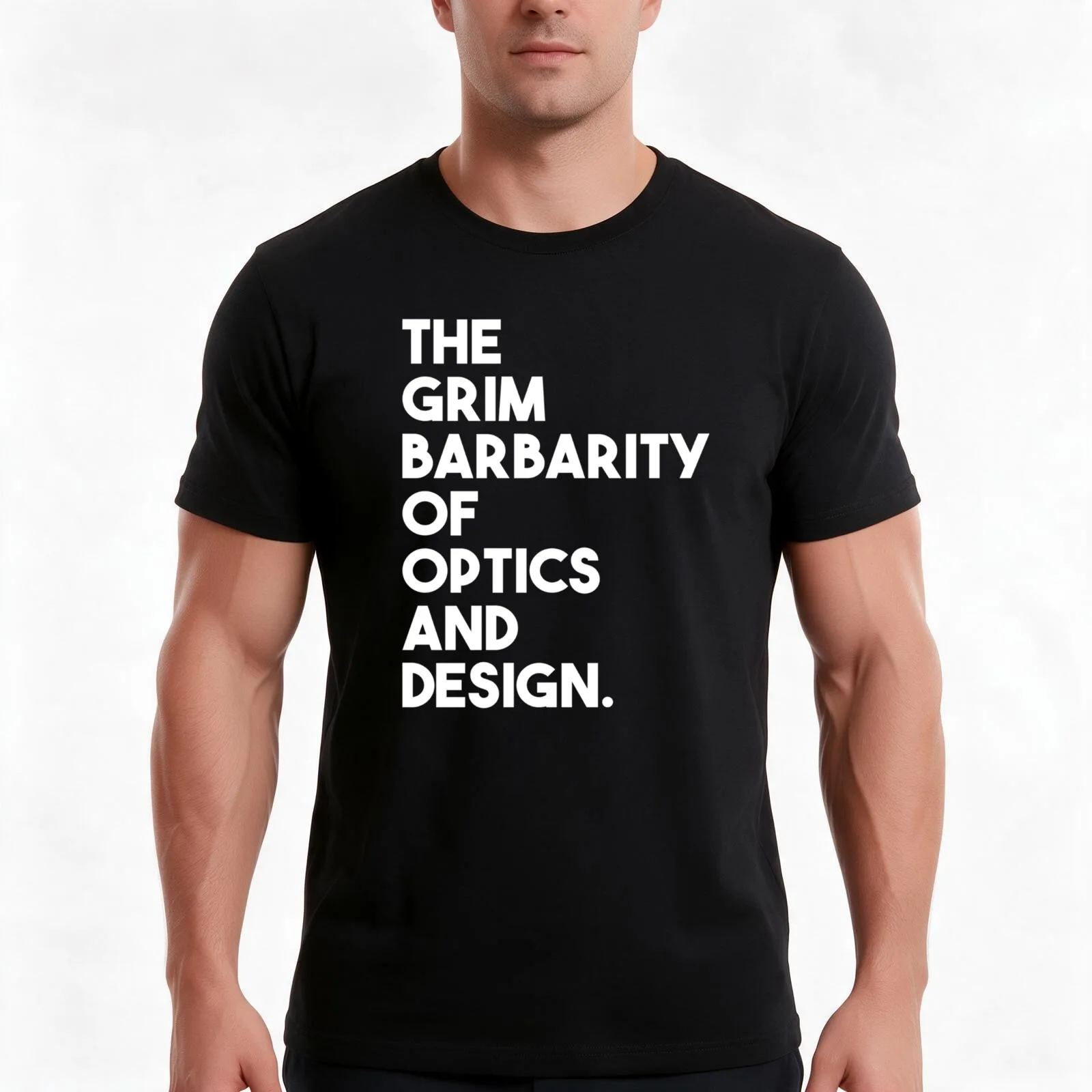 Grim Barbarity of Optics and Design T-Shirt, Summer Casual Cotton Tee, Oversized Streetwear Tops, Vintage Graphic Print