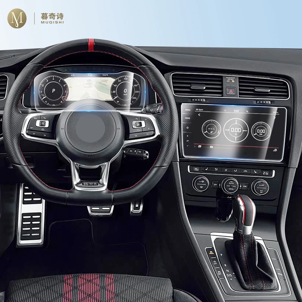 For Volkswagen Golf 7 2017-2019 Center Console GPS LCD Screen Protective Film Tempered Glass Film Fingerprint Scratch Resistant