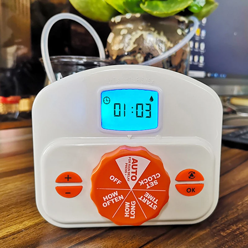 Indoor Plants Automatic Watering Controller  LCD Digital Display  Irrigation System Programmable Watering Timer for Garden