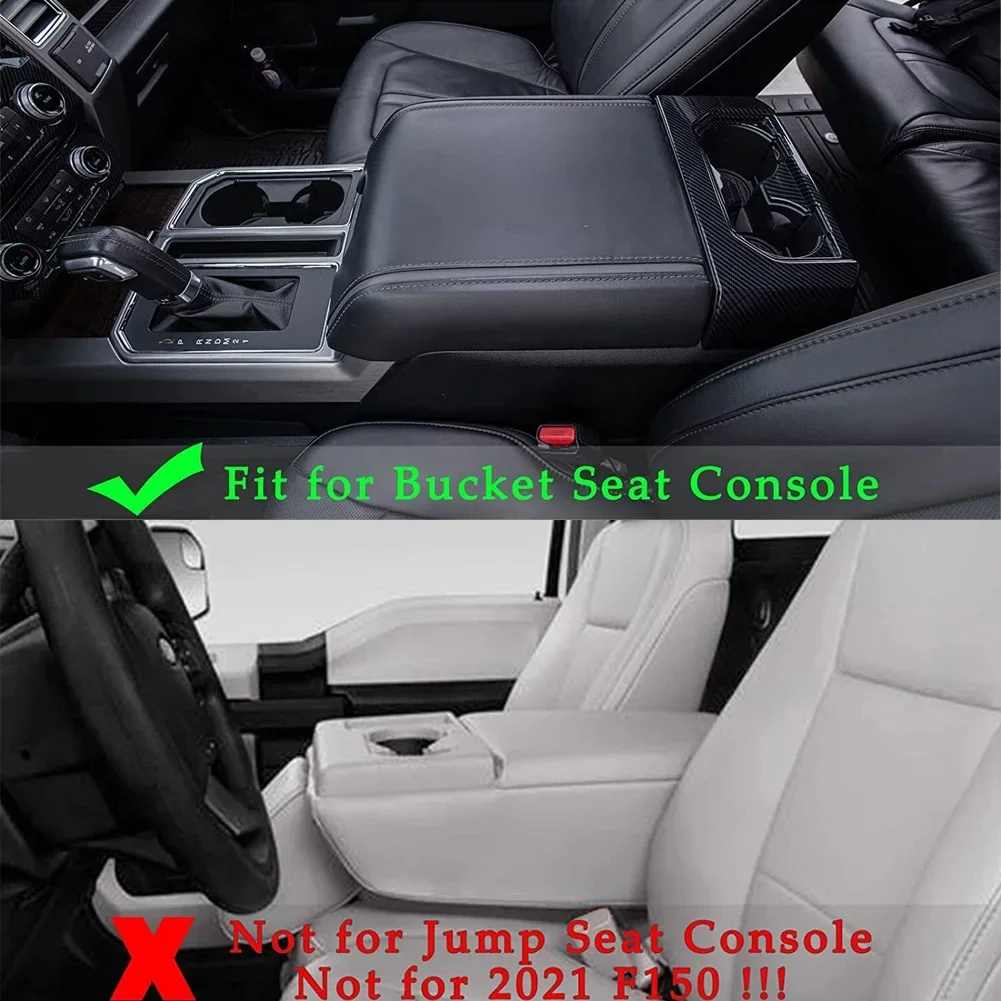 1pc Car Center Console Lid Armrest Cover PU Microfiber Leather Cushion Pad For Ford 2015-2022 F150 F-250 F-350 For Expedition