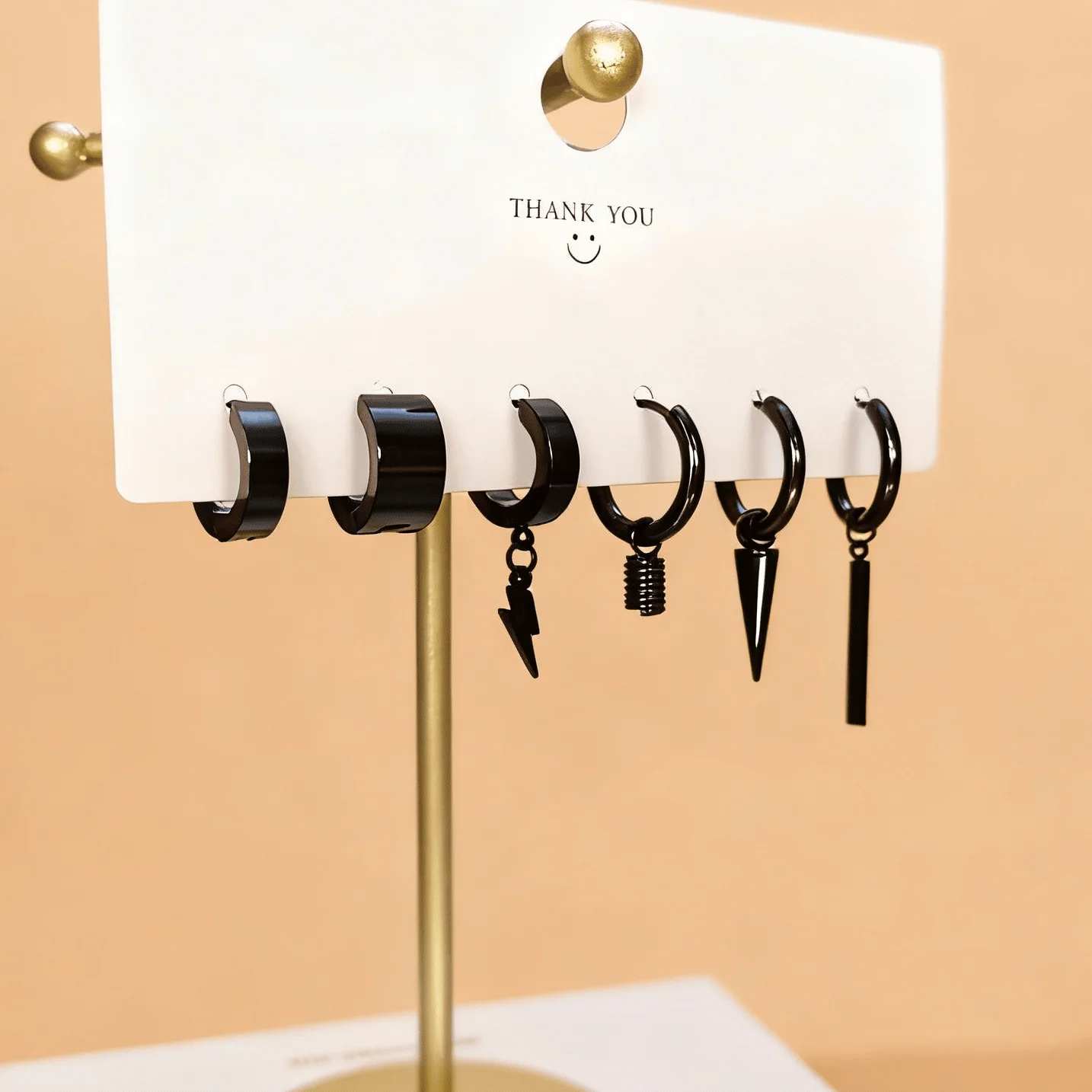 

12 пар минималистичных серег-кольцов в стиле панк из нержавеющей стали, черные серьги-кольца для пирсинга для мужчин и женщин, подростков, ювелирные изделия Huggie, аксессуары Y2k, тренд