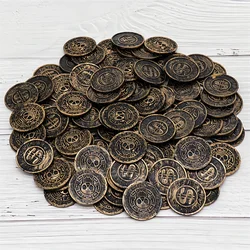 20/50/100pcs Retro Pirate Coin Party Supplies Gift Kids Favor Birthday Toys Halloween Decor Fake Treasure Plastic Game Coin