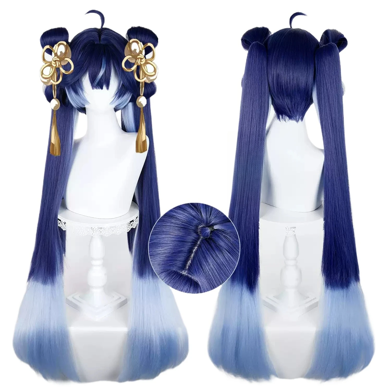 Synthetische Cosplay-Perücken, Haarteil, Cosplay Wuthering Waves Luno Cos, schöne, niedliche, lila Farbe, für Damen, mit simulierter Kopfhaut, Haarperücke