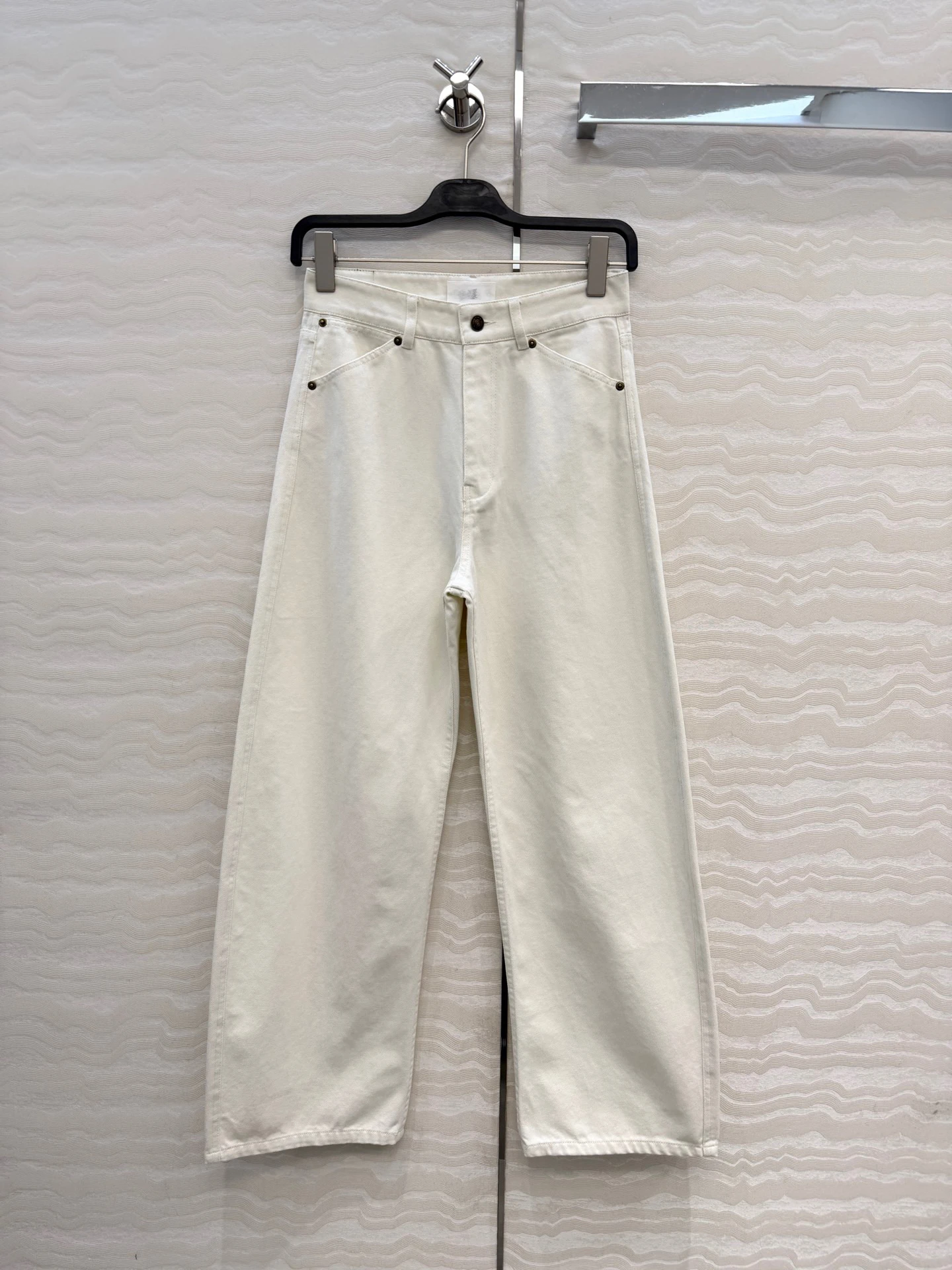 Luźne damskie jeansy dżinsowe, tkane po bokach, oryginalny kolor, krój relaksowany, wyszczuplające długie spodnie, wysoki stan, bawełna, zamek błyskawiczny.