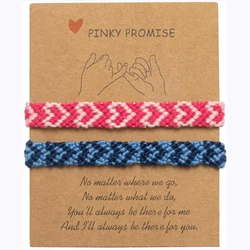 Heart Friendship Bracelets Pinky Promise Pink Best Friends Distance Matching Bracelet for Women Girl Valentine Couple Family