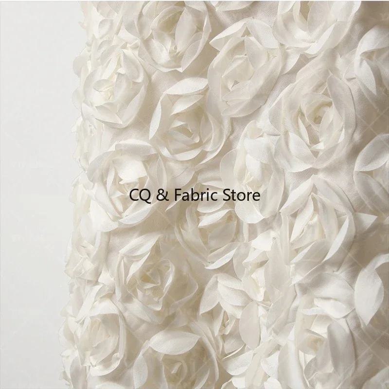 High Density 3D Embroidered Chiffon Fabric for Wedding Dresses Kids Clothing and Apparel Designer Fabric