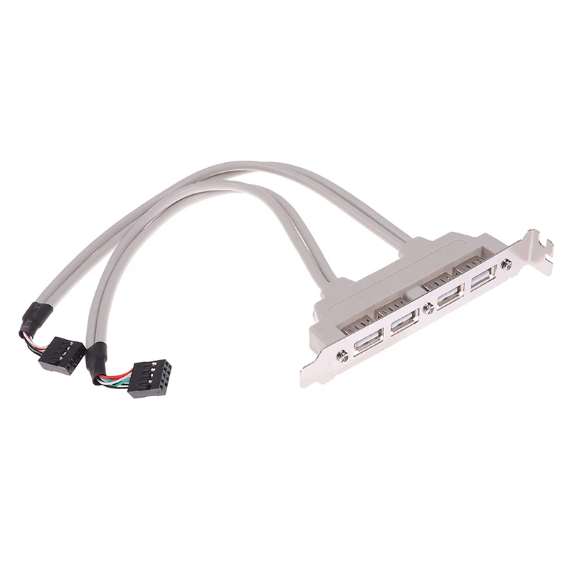 HOT SALE Adapter newest 4 Port USB 2.0 to 9 Pin MainBoard Header Bracket Extension Cable for Computer Rear Panel Bracket 9Pin