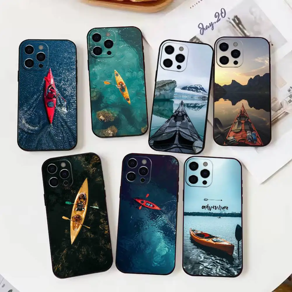 

K-Kayaking S-Sprot Phone Case For iPhone 17,16,15,14,13,12,11 Plus,Pro Max,XS,Soft Silicone Black Cover