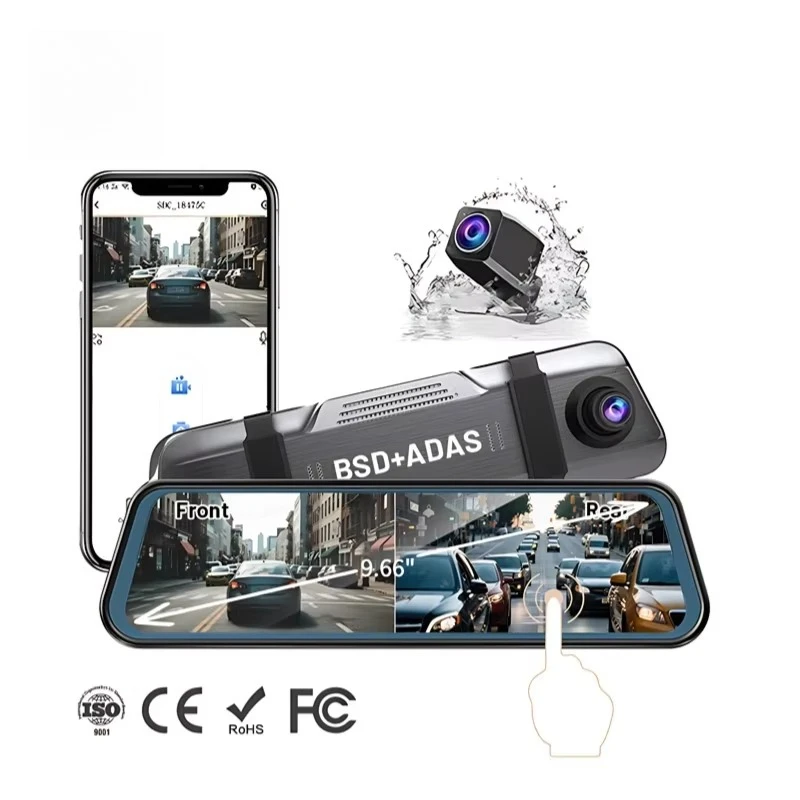 

10 Inch HD 4K Camera 1080P Rear View Mirror Dash Cam Dual Lens Automatic Car Video Recorder Camera Vehicle Car Dvr