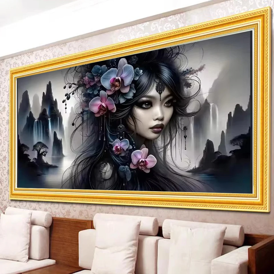 Stunning Beauty Goddess Diamond Painting New 2025 Diy Jewelry Cross Stitch Full Diamond Mosaic Art Portrait Home Decoration