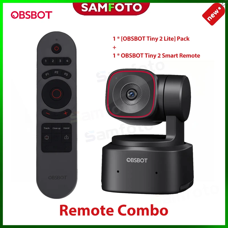 in stock OBSBOT Tiny 2 Lite AI-Powered 4K PTZ Webcam with 4x Zoom