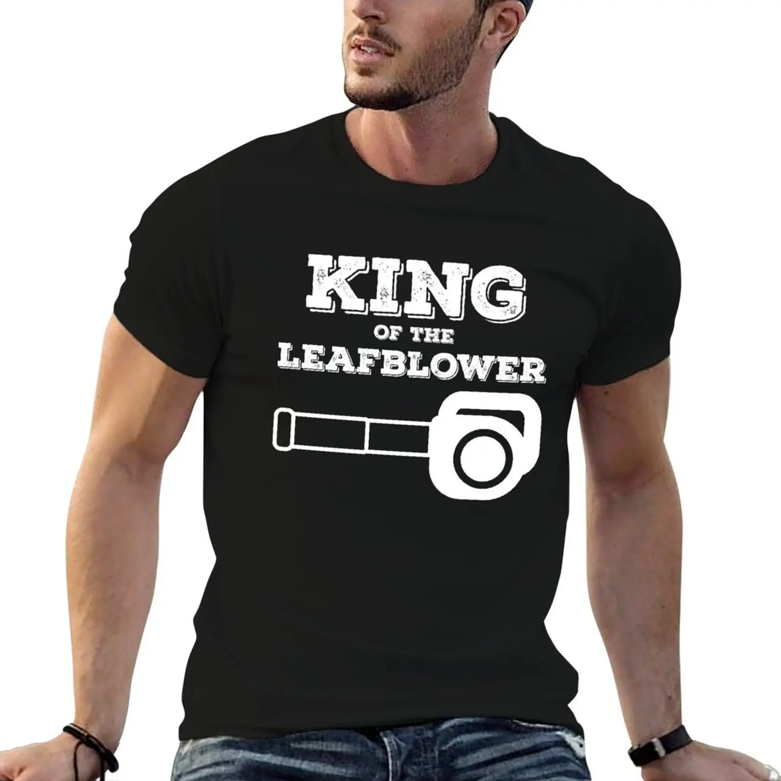 King of the Leaf Blower Men's Funny T-Shirt Sport Basic Moisture Wicking Tee