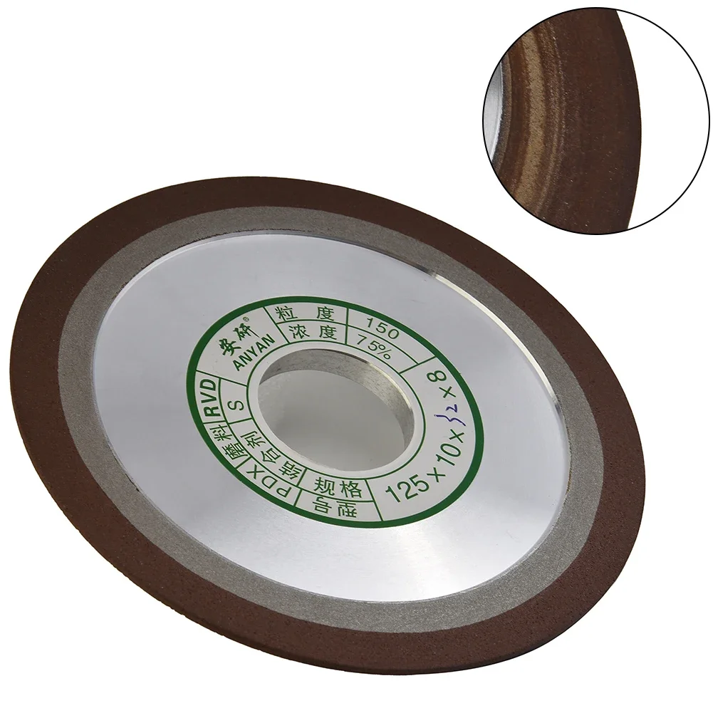 

Sawtooth Grinding Wheel Tool Accessories Polished Silver+Brown Single-sided 1-Tapered 125mm Grit 180 Practical