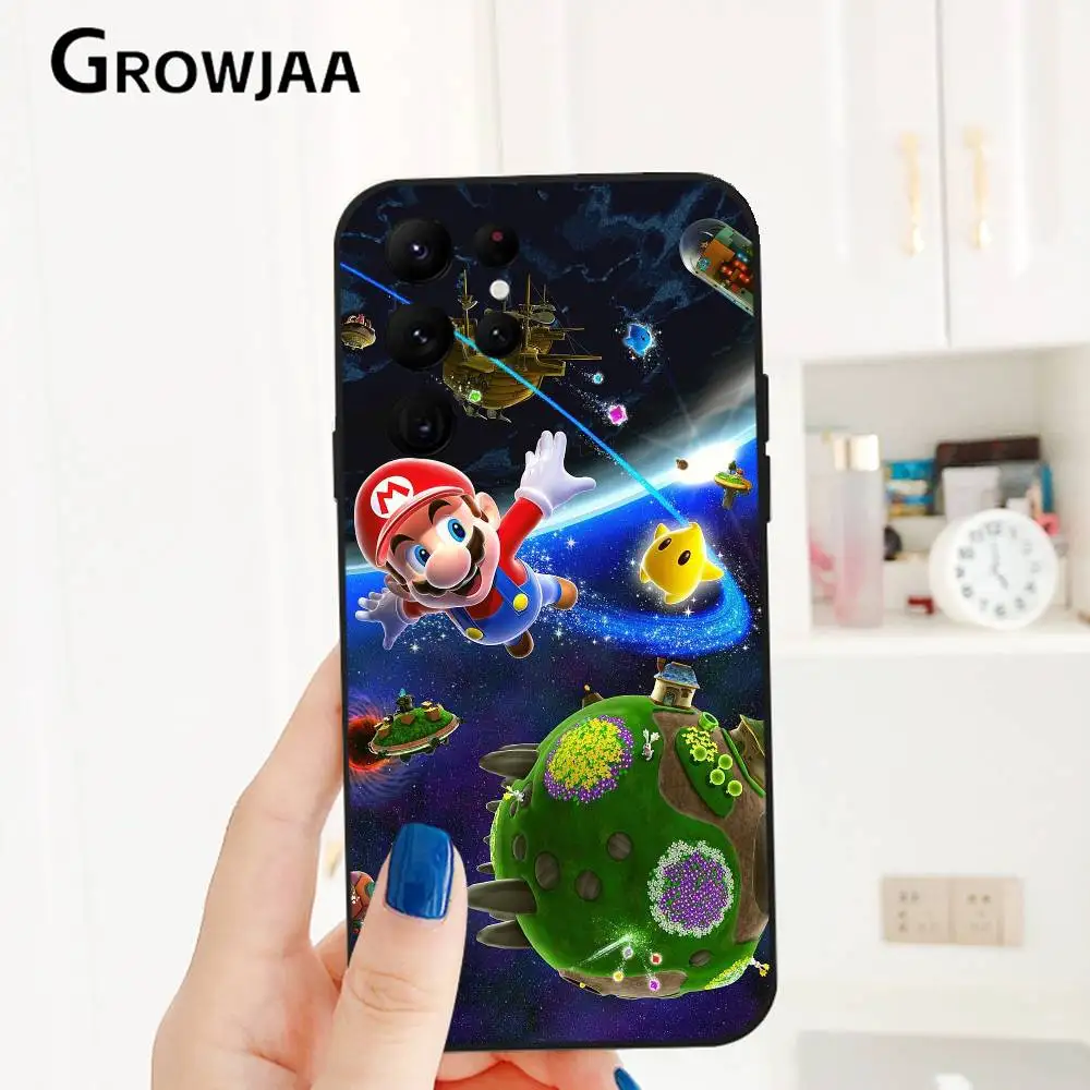 Funda de teléfono Game S-Super m-mario para Samsung Galaxy S25 S24 S22 S23 Ultra S21 S20 Plus 5G, funda suave completa antideslizante esmerilada