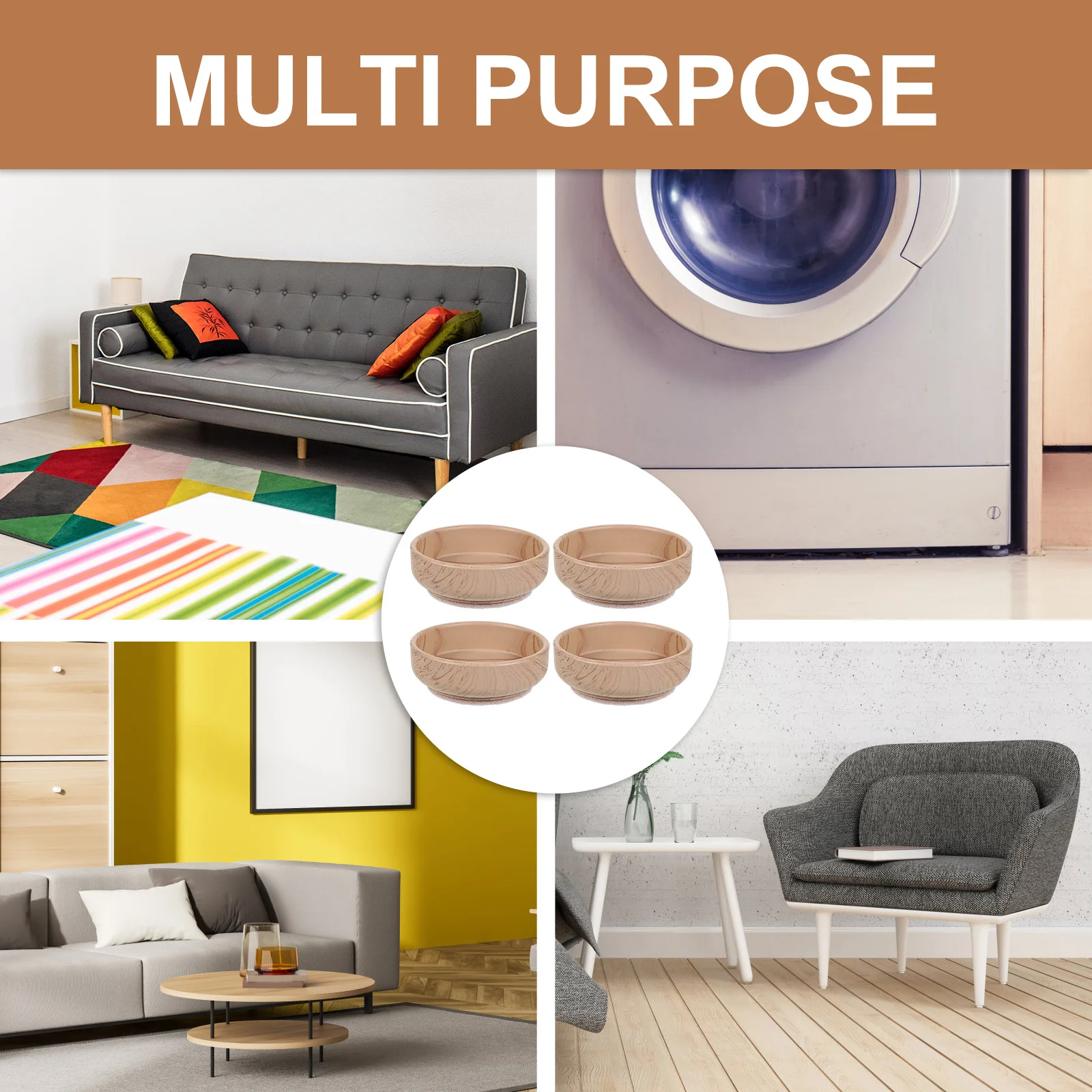 

8Pcs Anti-Scratch Furniture Leg Pads Wear-Resistant Non-Slip Floor Protectors for Table Chair Legs Soundproof Shock Absorption