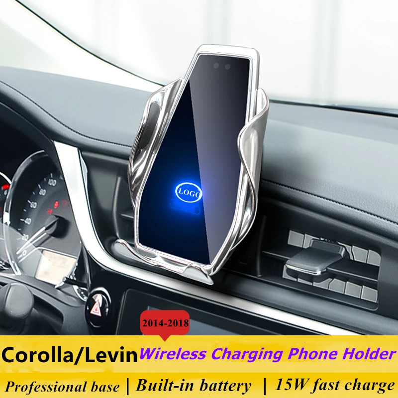 

Dedicated for Toyota Corolla LEVIN 2014-2018 Car Phone Holder 15W Qi Wireless Charger for iPhone 11 12 Pro Xiaomi Samsung Huawei