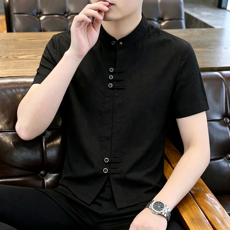 2026 Summer Men's Fashion Casual Loose Shirt - Summer Lightweight Casual Multi-Functional Short-Sleeved Shirt