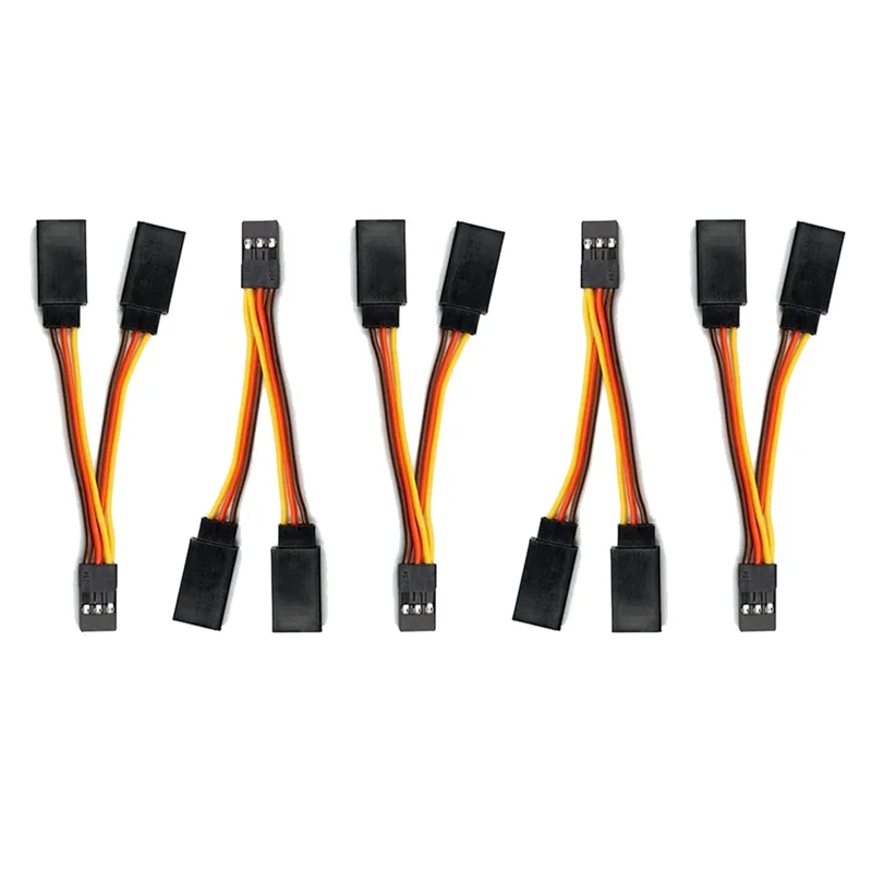 25 Pcs JR/Futaba Style Servo 1 To 2 Y Harness Leads Splitter Cable Male To Female Extension Lead Wire For RC Models 7Cm