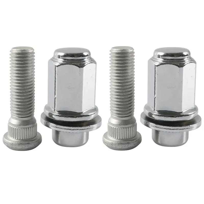 DT42-For Toyota Corolla Camry Lexus GS350 GX460 ES300 SC400 M12x1.50 Chrome Wheel Lug Stud Nut Set 90942-01058 90942-02049