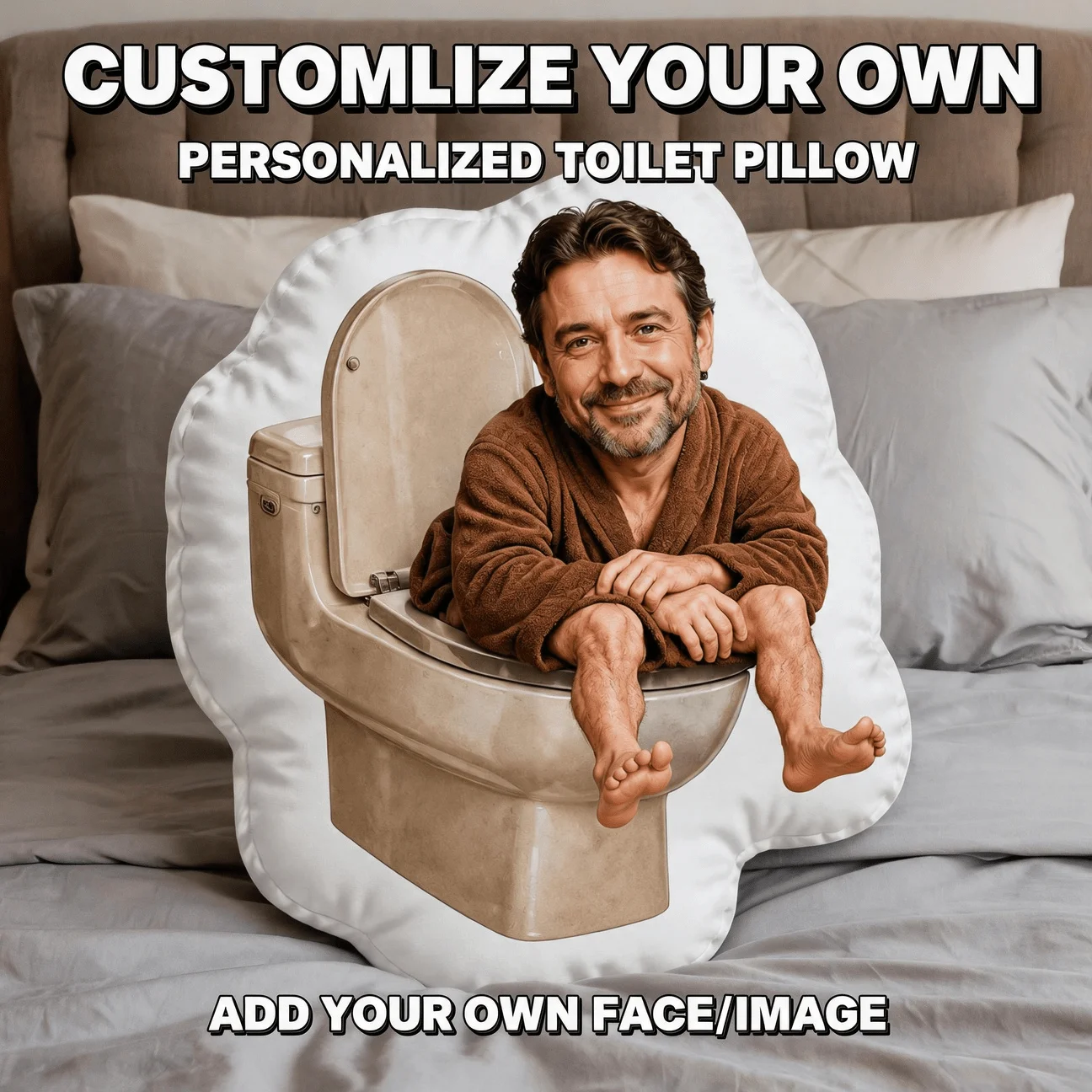 ustom Personalized Photo Face Pillow, Funny Pineapple Costume Custom Shaped Decorative Cushion, Unique Home Decor Accent for Sof