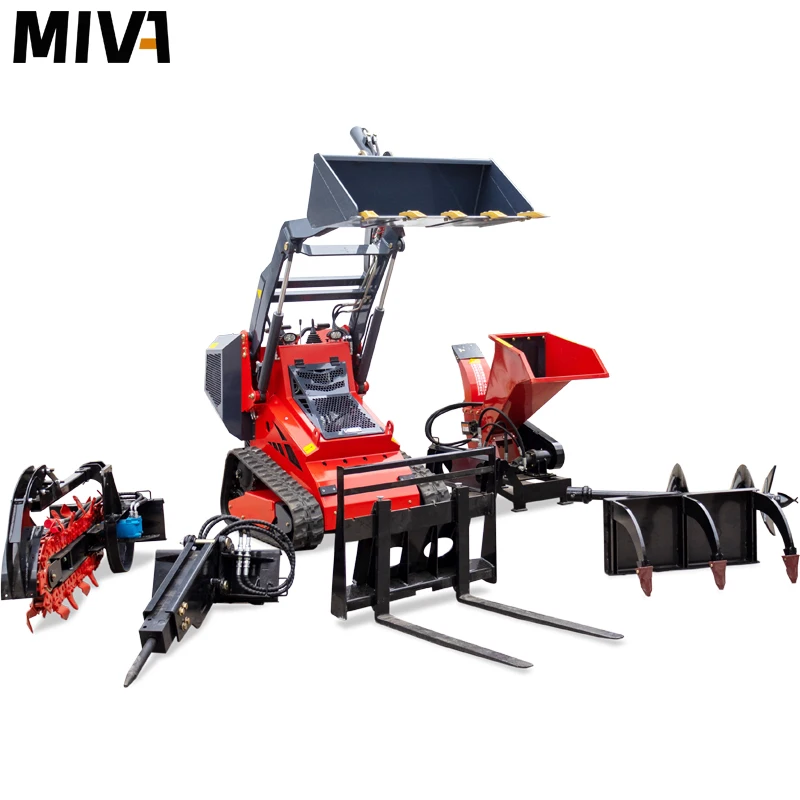 

Free Shipping Versatile Mini Skid Steer Crawler Loaders Customized 1 Ton Hydraulic Diesel Skid Steer Loader With Track For Farm