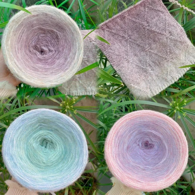 250g/500G/ Ball 3 Strands of Gradient Color Hand-woven Wool Thread DIY Handwork Knitted Sweater Scarf Glove Blanket Raw Material