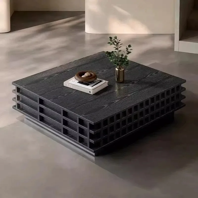 

Creative Black Coffee Table Minimalist Decoration Service Organizer Coffee Table Professional Mesa Auxiliar Salon Furniture