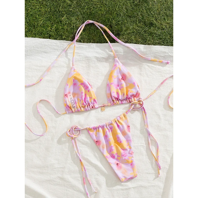 جديد مطبوعة بيكيني المرأة الصيف الشاطئ مثير أزياء فتاة ساخنة مجموعة من قطعتين