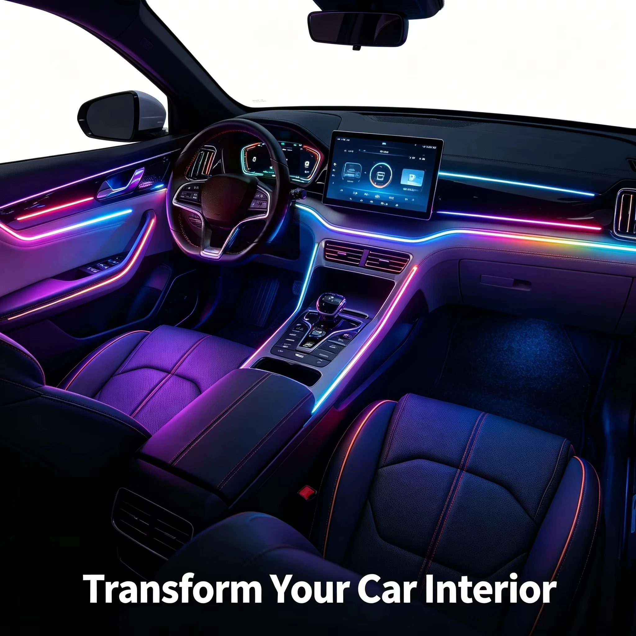 Car Ambient Light for BYD Song PRO/DMI 2022-2024 26 Leds Rainbow Kit (Control by Screen Mobile App Car Interior Lights