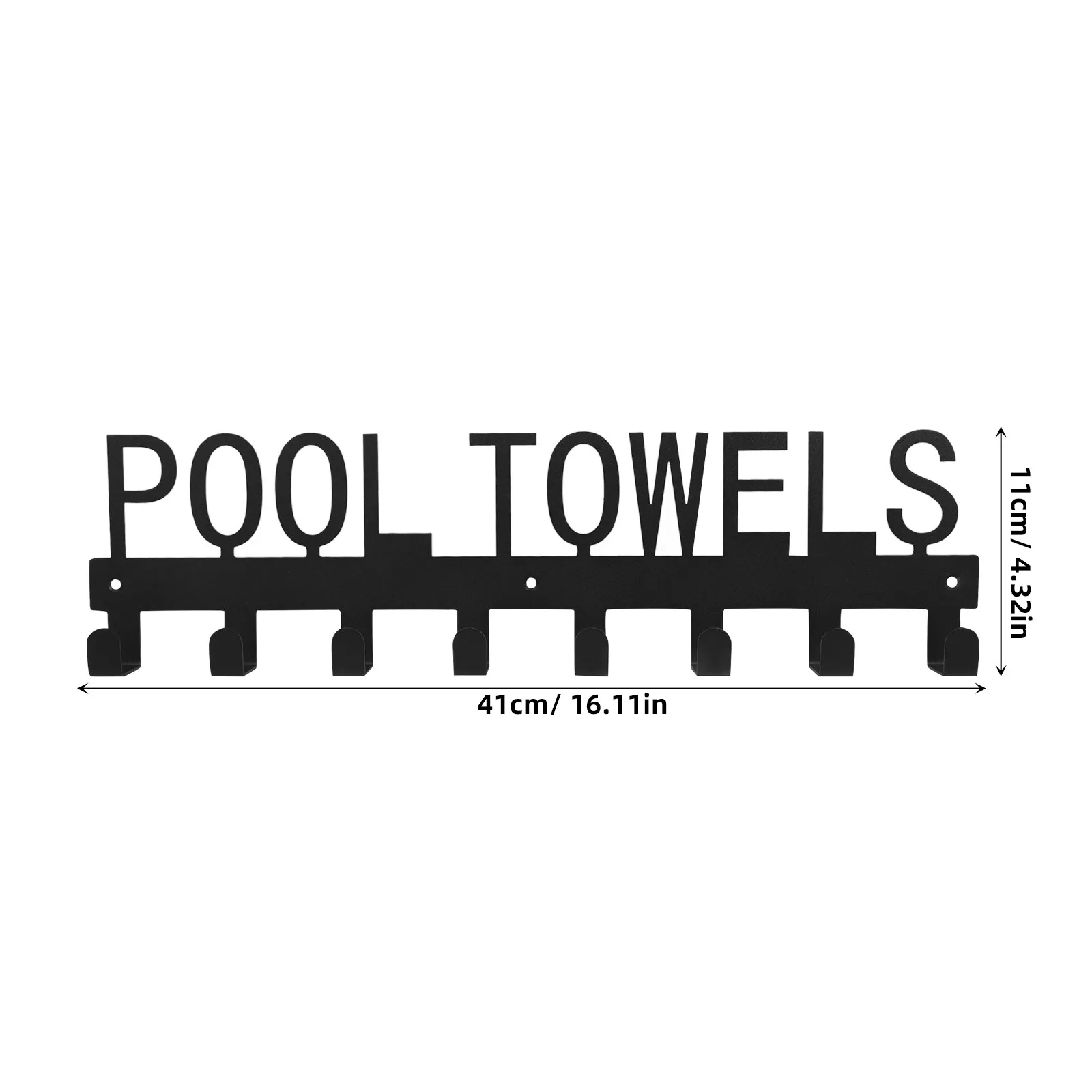 Multi-Use Punch-Free Iron Towel Rack for Towels Bathrobes Hats Belts in Bathroom Kitchen Living Room Pool Outdoor Spa Area