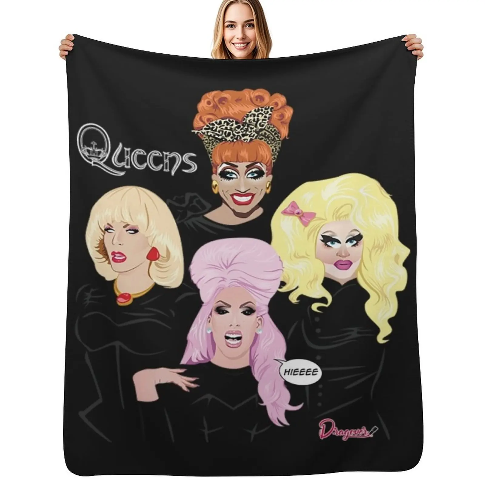 

Rupauls Drag Race T-ShirtQueens from Drag Race Throw Blanket Hairy Bed Weighted Softest Blankets