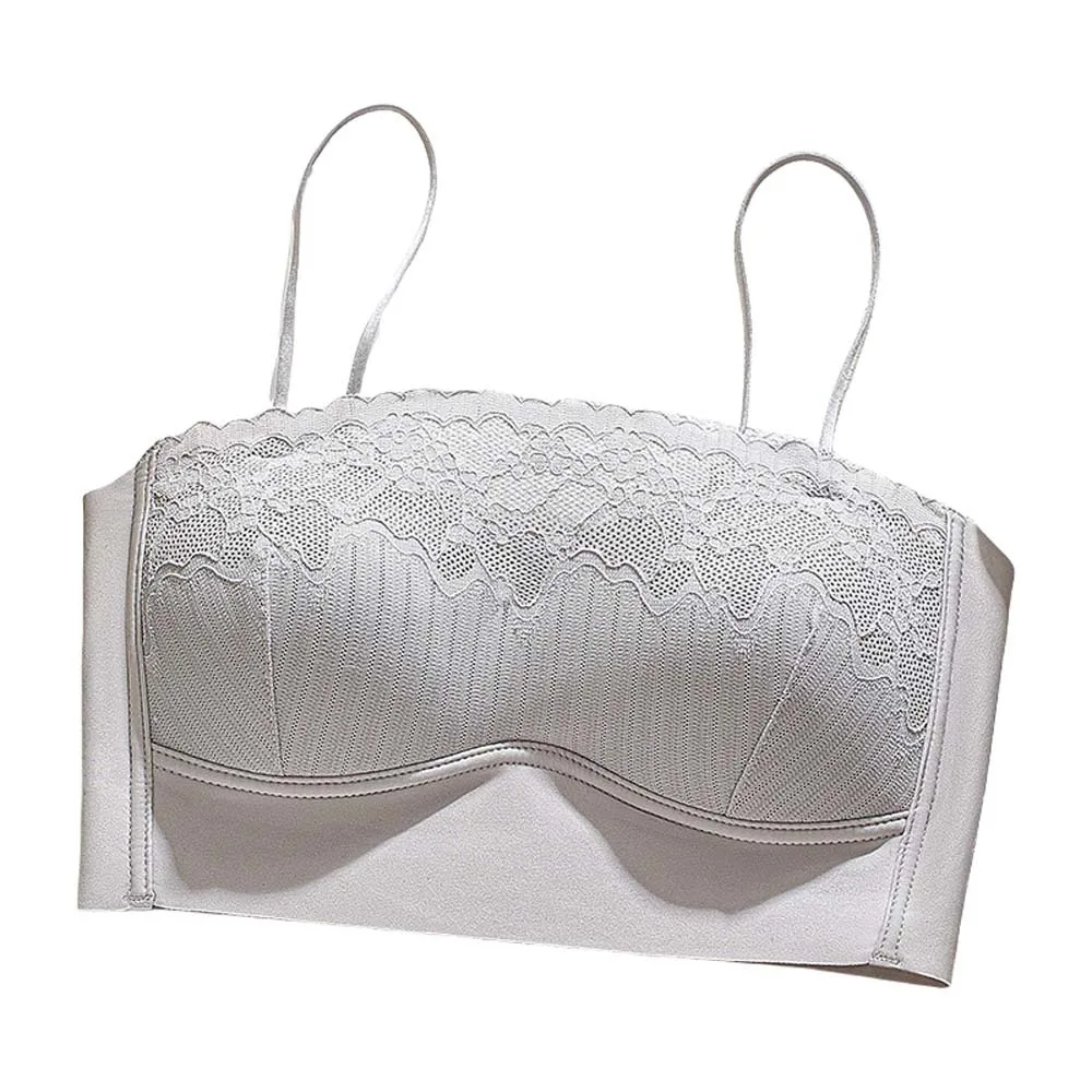 

Облегающий кружевной беспроводной бюстгальтер, однотонный антипровисающий бюстгальтер для женщин, собранная грудь, бесследные бесшовные бюстгальтеры, спортивные