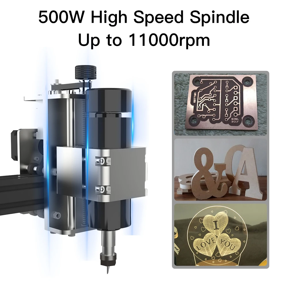 Iklestar 금속 목재 아크릴용 레이저 조각기, CNC 알루미늄 수조 절단 밀링 조각기, 500W 스핀들, 40W