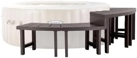PureSpa Bench Set for 4 Person Round Hot Tub Spas with 77in Diameter | 28515E - 2 Medium and 2 Tall Benches - Modular