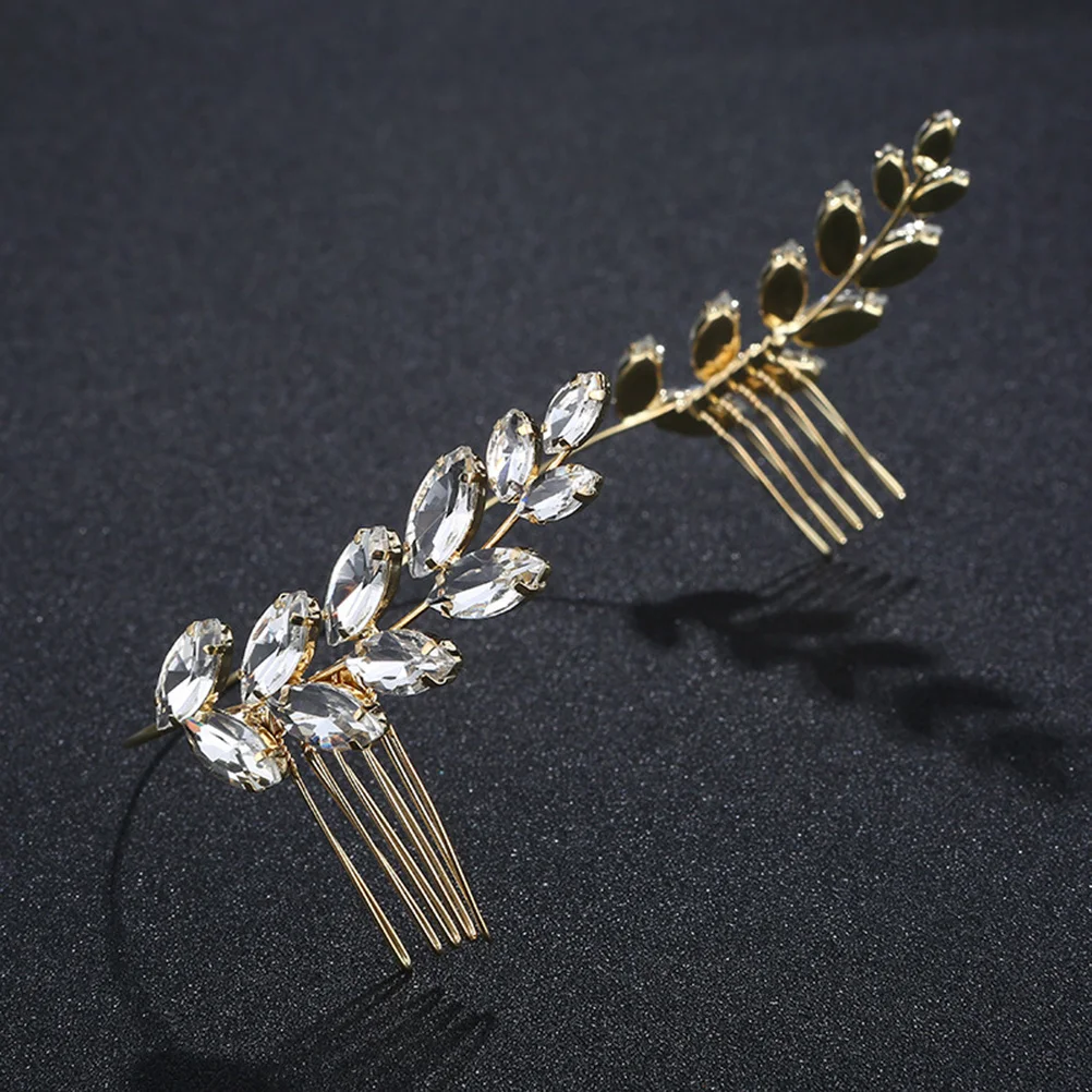 

Olive Branch Hair Comb Rhinestone Leaves Bridal Headdress For Women Wedding Party Prom Hair Accessories