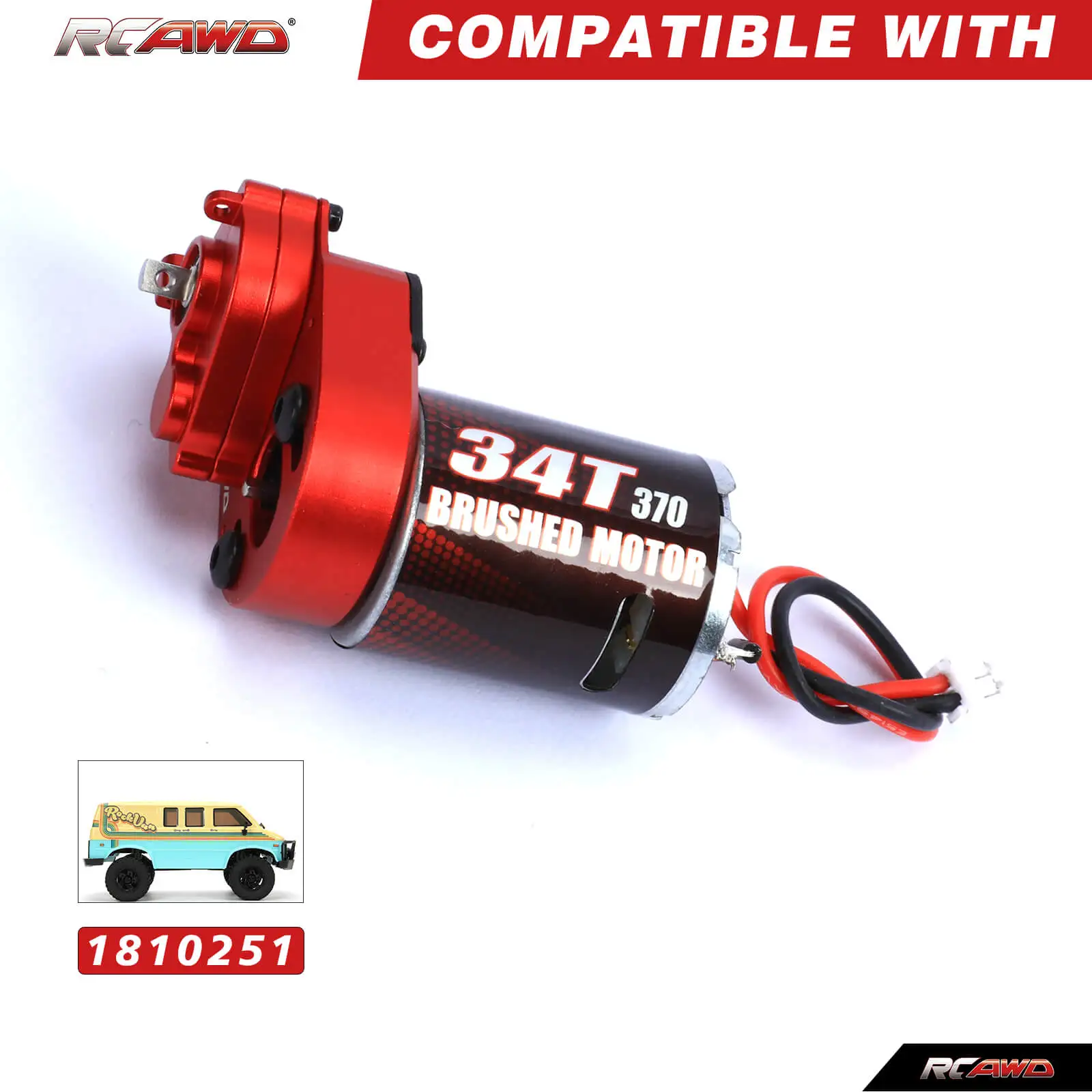 RCAWD 370 moteur SCX24 34T ensemble de boîte de vitesses de Transmission pour Axial 1/24 série SCX24 boîte de vitesses de moteur tour de choc chenille mises à niveau pièces