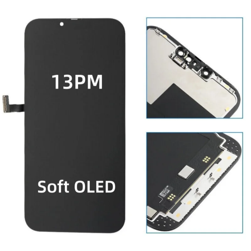 For iPhone 13 Pro Max Soft OLED Screen Replacement LCD Display Touch Screen Digitizer Assembly Supporting System Diagnostics