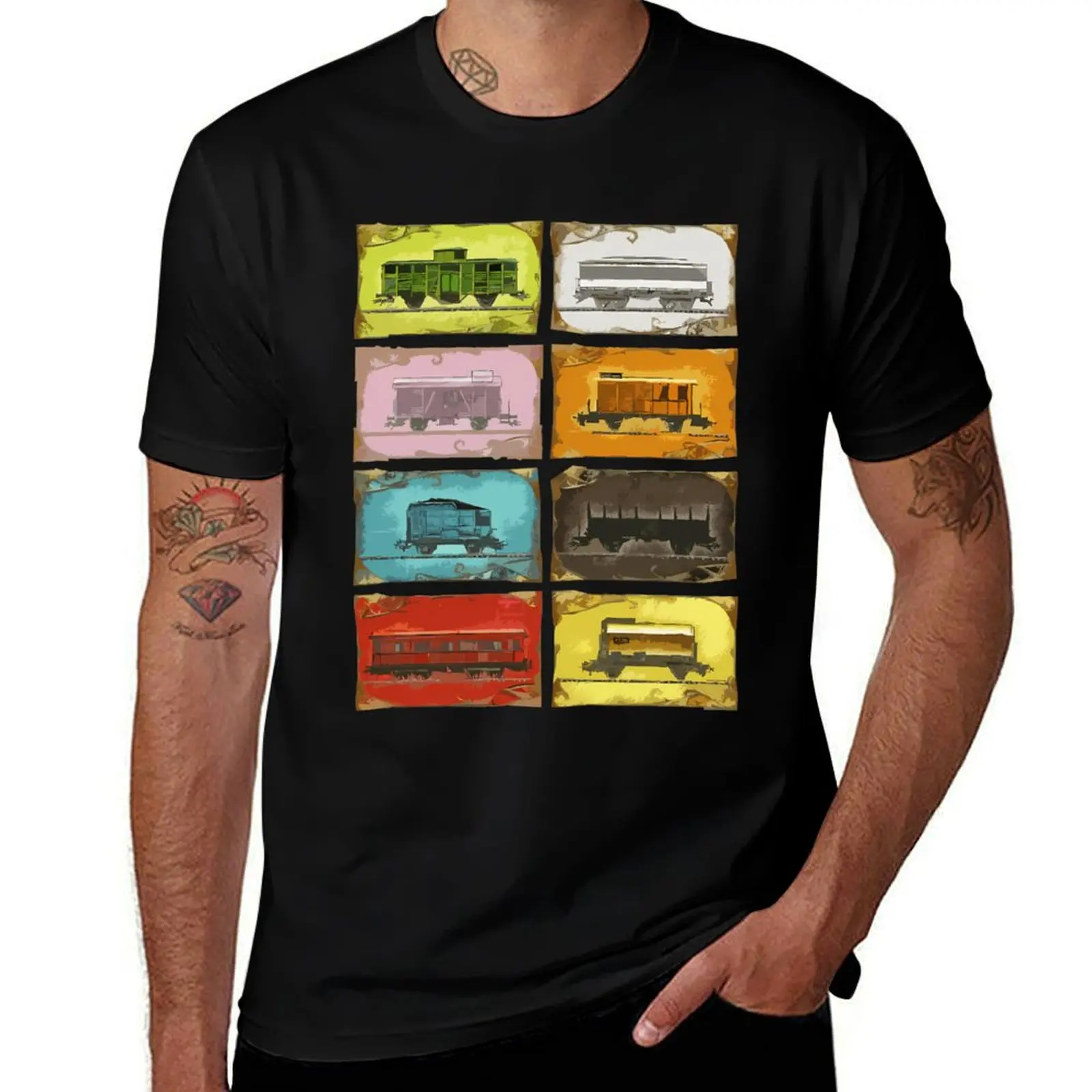 

Ticket To Ride The Trains On Black T-Shirt cotton t shirt pack essential t shirt t shirt man luxury T-shirt