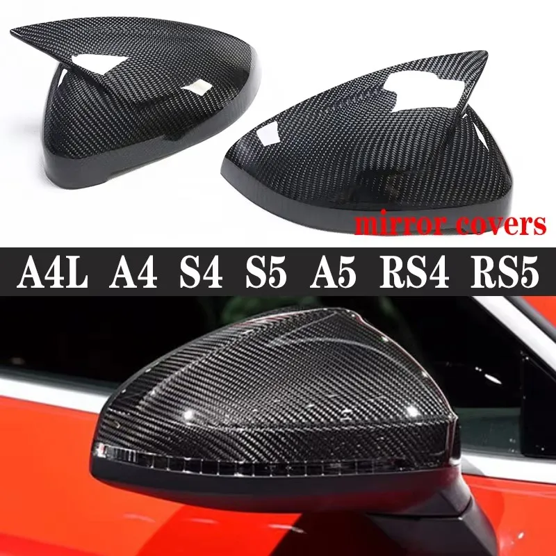 

For audi Series A4 A4L A5 RS4 S5 RS5 B9 Upgrade Shells Rearview Cap High quality Real Carbon fiber rear view mirror case cover