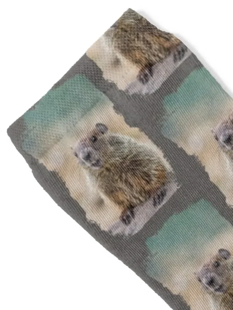 Groundhog with grunge effect - Grunge Groundhog for Groundhog Day Socks gifts Running Socks Male Women's