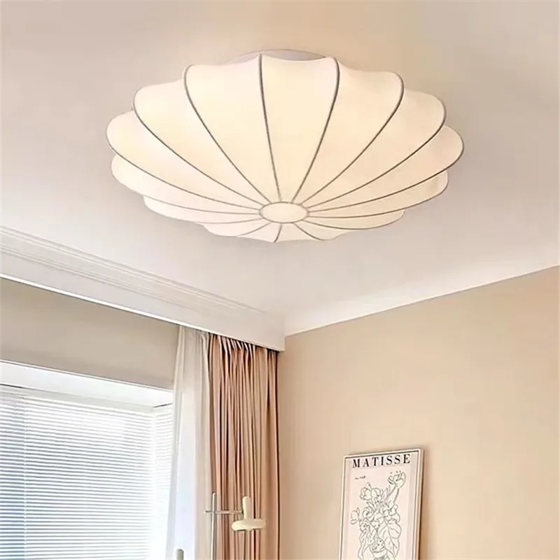 

SEAN Silk Ceiling Light For Bedroom minimalist white round ufo light Kitchen Restaurant French lounge Study room hotel Lamp