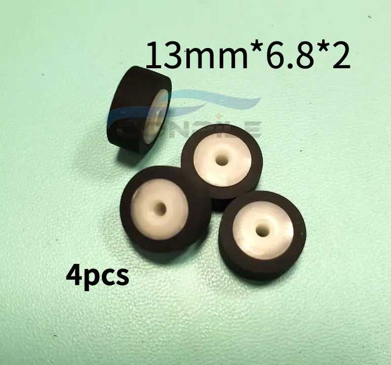 4pcs 13mm*6.8*2 vintage retractor press belt pulley deck audio pressure recorder cassette deck pinch roller tape Stereo PLAYER