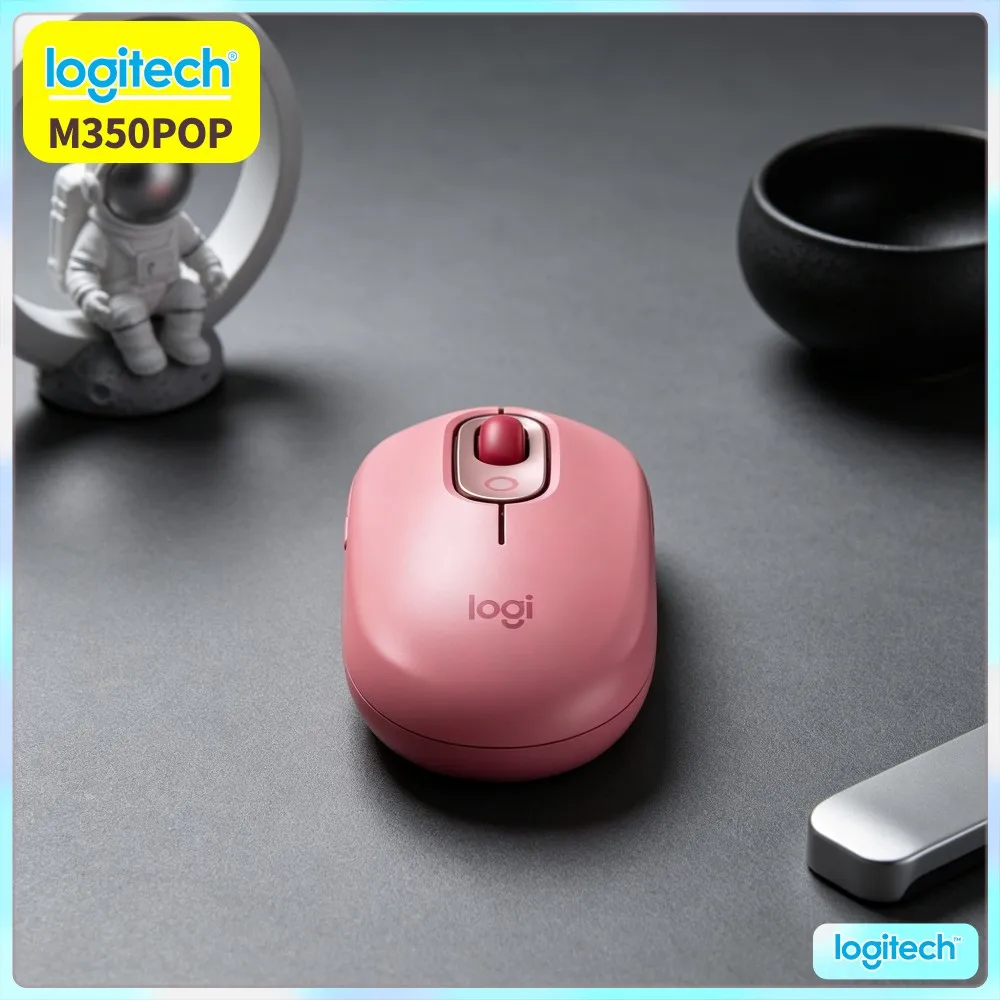 Logitech M350 POP Mouse High-Precision 1000 DPI Bluetooth USB Silent Scroll Desktop Laptop Home Office Use