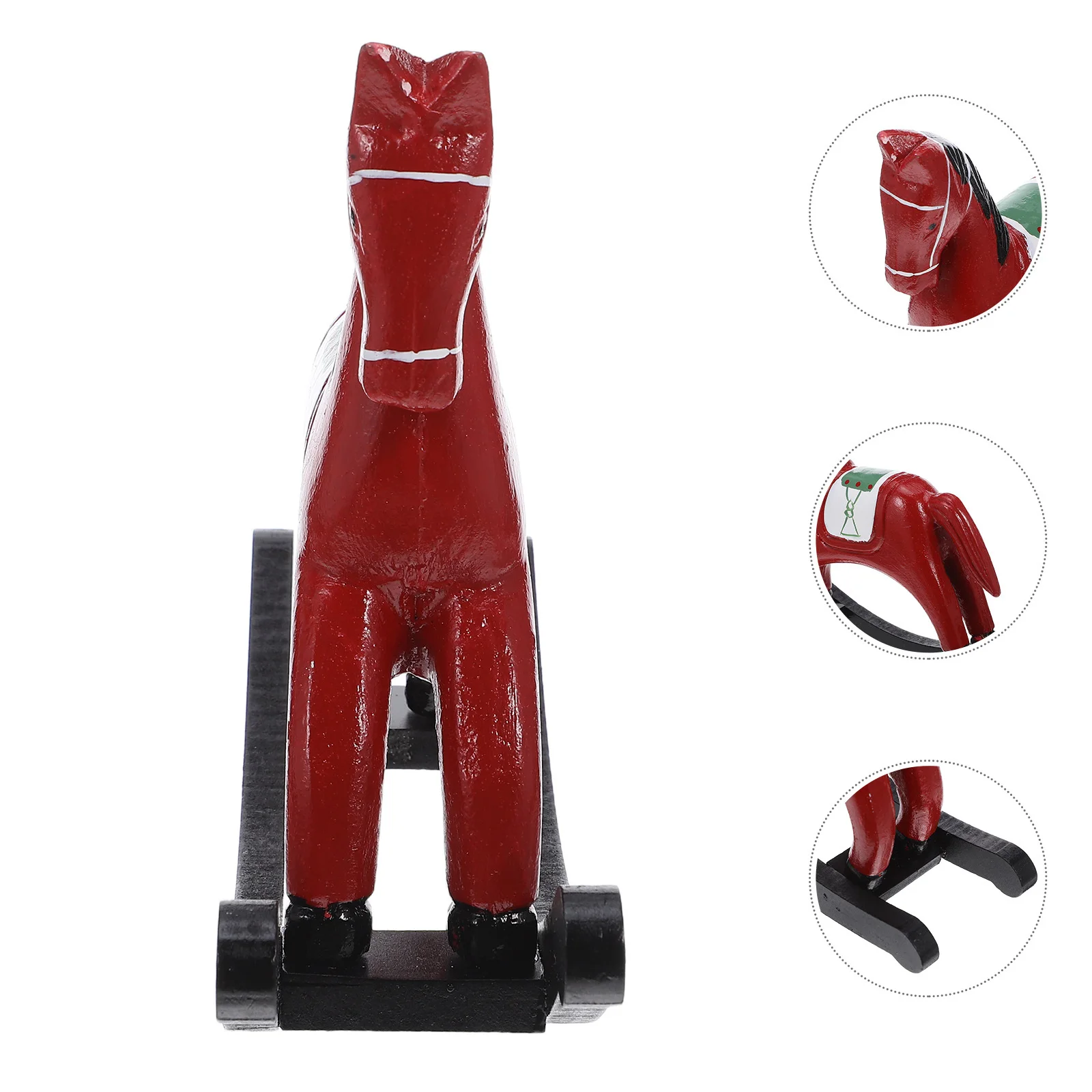 

Vintage Wooden Decor For Statue Wood Home Standing Statue Christmas Tabletop Ornament Horse Figure Animal Horse