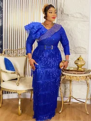 2025 New Plus Size African Party Dresses for Women New Fashion Dashiki Ankara Wedding Evening Gown Elegant Muslim Maxi Dress