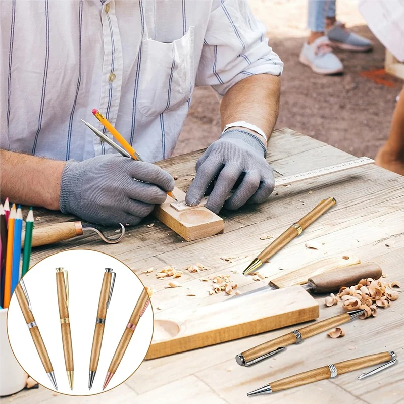 YLS-7Mm 트림라인 트위스트 펜 8Pcs 슬림라인 트위스트 펜 키트, 목재 터닝 공예품 용 교체 선반 터닝 용품 포함