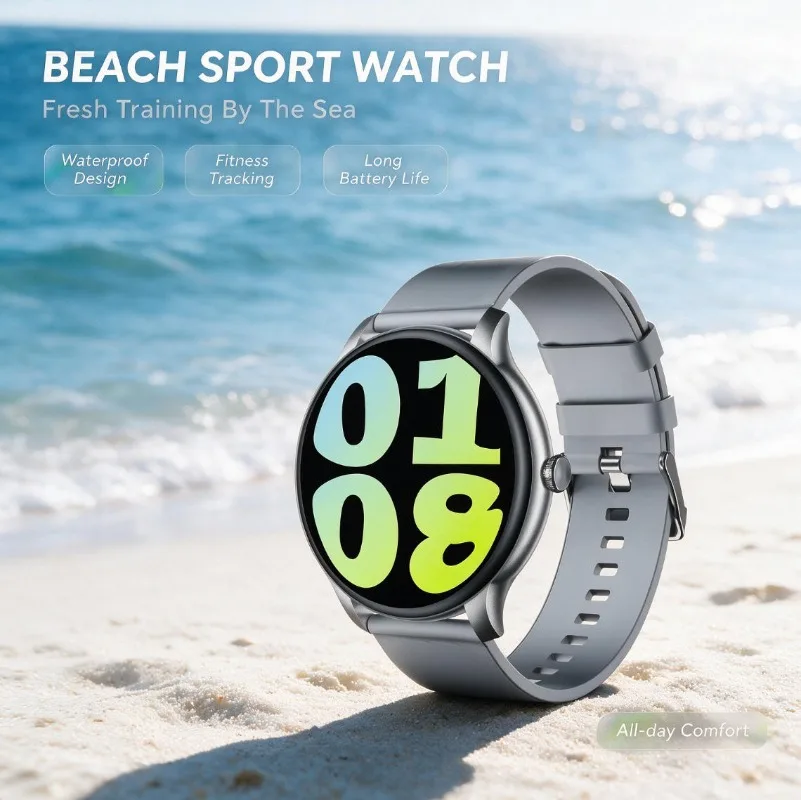 Multilingual Full Touch Screen Smart Watch Pedometer Weather Query Emergency Call Sleep Monitor Wireless Charging Fitness Watch